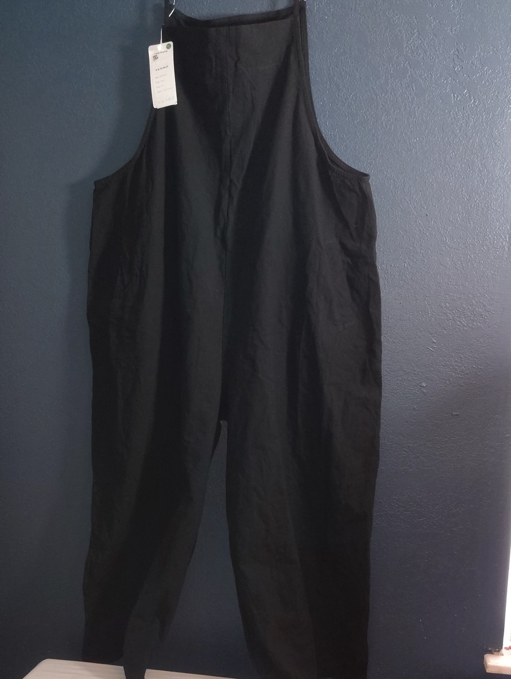 NWT YESNO Black Cotton wide Leg Overalls Jumpsuit - Size 3X
